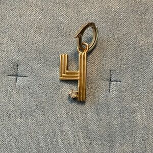 Gold and Diamond Number 4 Pendant